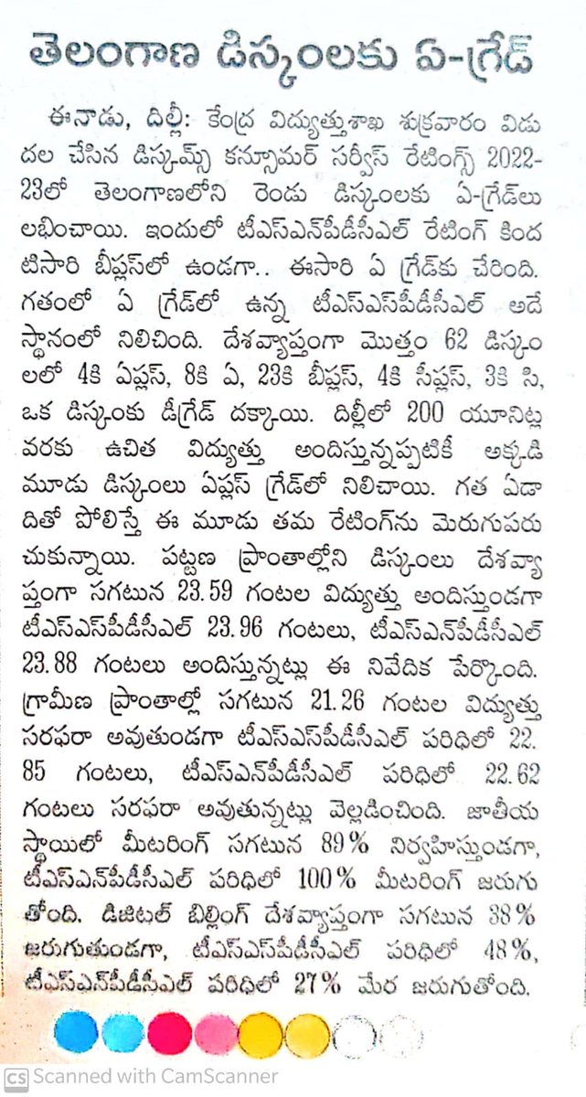 Congratulations to TSNPDCL team for their hard work and dedication to serve the consumers