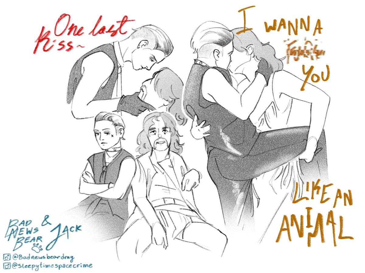 GOD THE VIBES 😫😫 honestly I wish I could say more but the fucking GENDER in this performance. I’m never gonna be normal about this- 
Go follow @/badnewsbeardrag and @/sleepytimespacecrime on insta 🥰