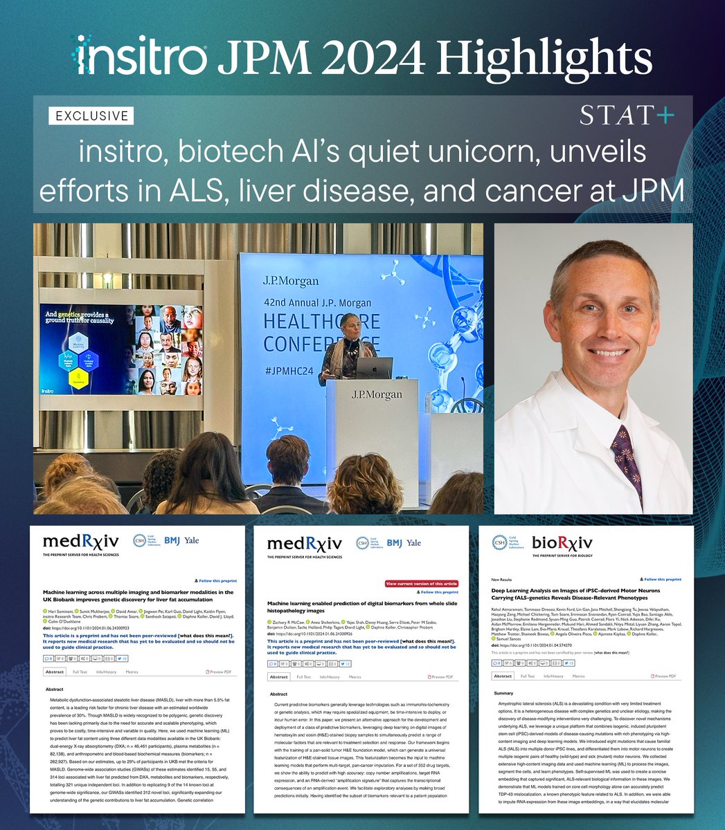 For 5 years, we've been making medicines differently &amp; building our industry-leading #ML platform. We were proud to share our latest progress last week during #JPM24. Read our recent news and publications at insitro.com/publications-p… &amp; stay tuned for more updates during the year.