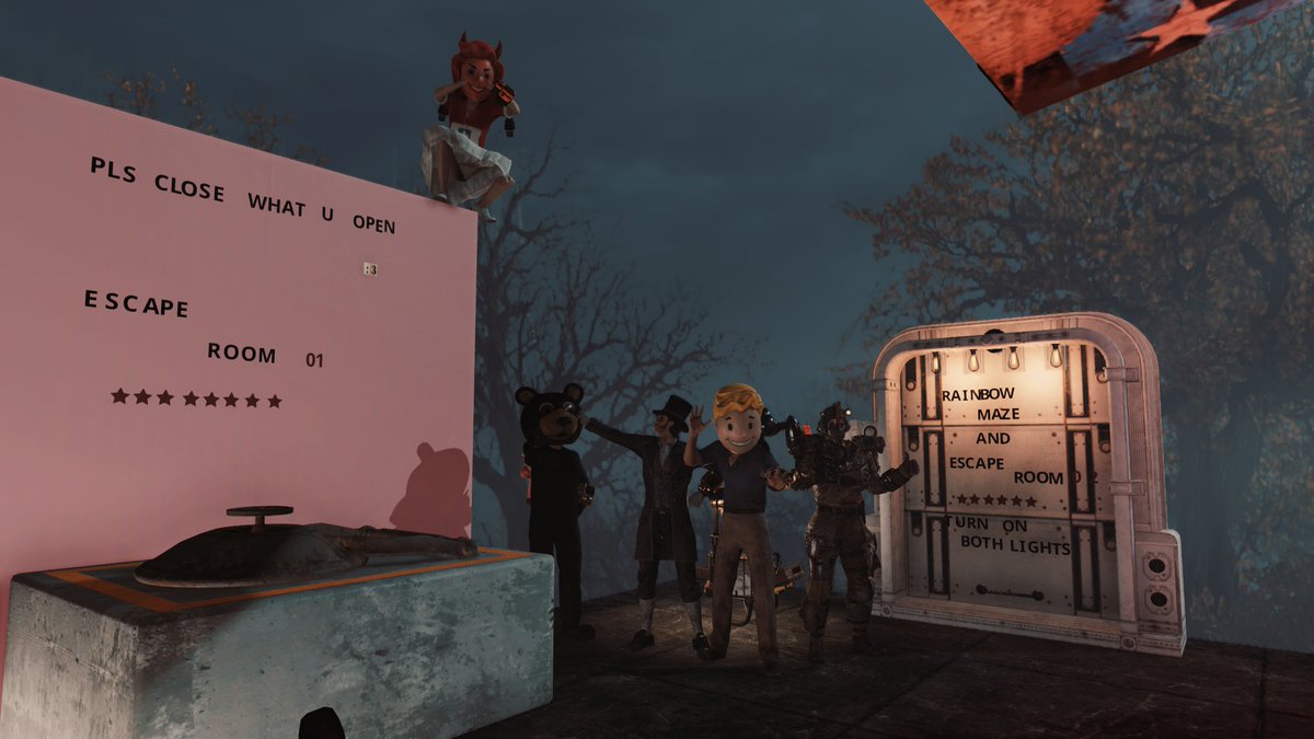 #fallout76 #GamersUnite 
Trash-_-Panda07 We enjoyed your escape rooms. Thank you!