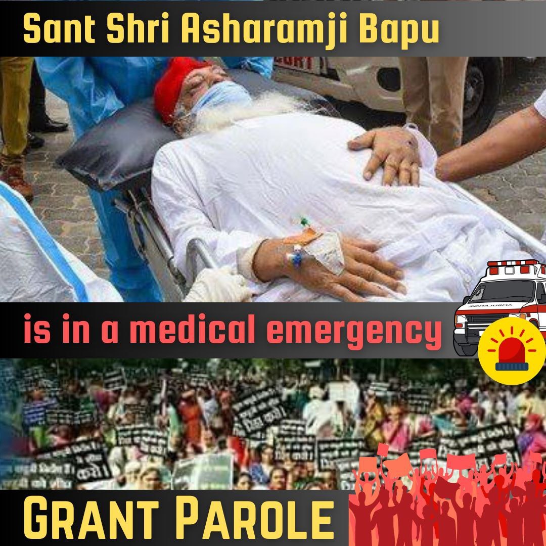 DeepikaChandwa2's tweet photo. 📢📢 Voices Unheard - Judiciary &amp; Government are not listening voices of millions of people to grant Parole to Sant Shri Asharamji Bapu 
But why ❓❓ 
✅Only because he is a Hindu Saint 
Without Parole he is not able to take proper Medical Treatment  
#Right_to_Parole https://t.co/KgrvPGV54W