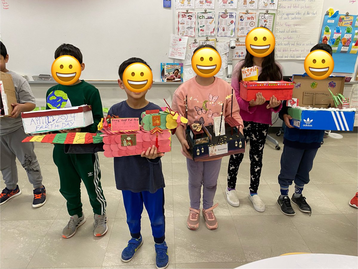 Getting ready to share our Celebration Floats with our school! 🍀🎄🌙🏮🎇