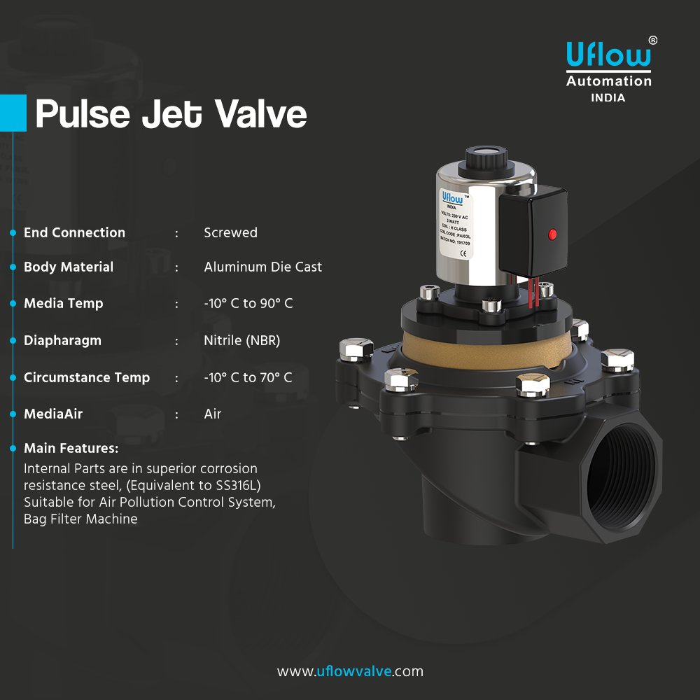 Uflow Automation Pulse Jet Angle Type Dust Collector Valve Manufacturer And Supplier In India

uflowvalve.com/solenoid-valve…

#DustCollectorValve #PulseJetValve #AngleTypeValve #DustCollection #IndustrialValve #CleanAirSolutions #DustControl #AirFiltration #PulseJetTechnology
