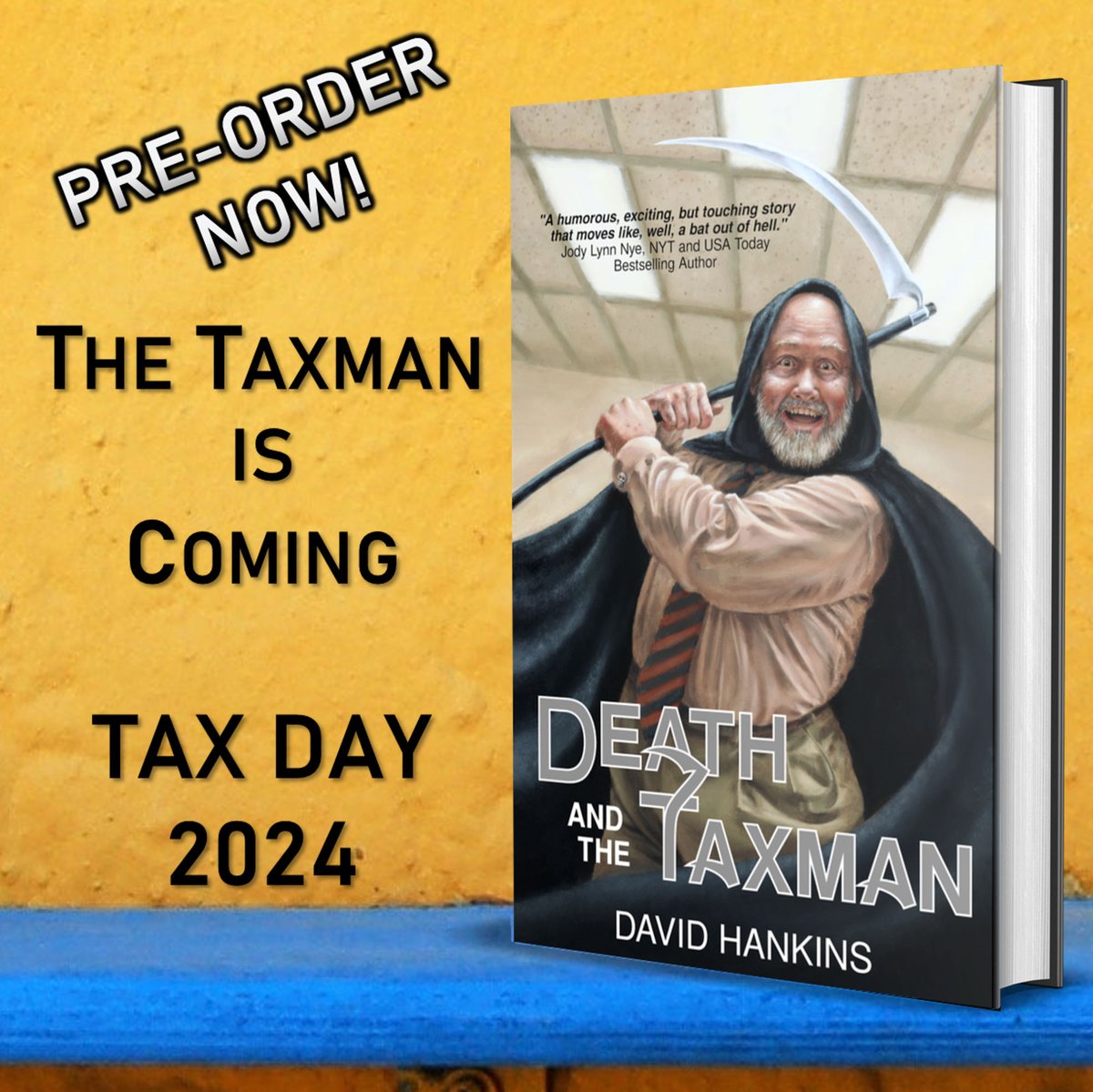 _davidhankins's tweet image. I'm also thrilled to announce that Death and the Taxman (the novel-length expansion of this now multiple award-winning story) is now up for pre-order! Coming Tax Day 2024, you can pre-order Death and the Taxman wherever fine books are sold.

Pre-order here
books2read.com/u/4ALl0A