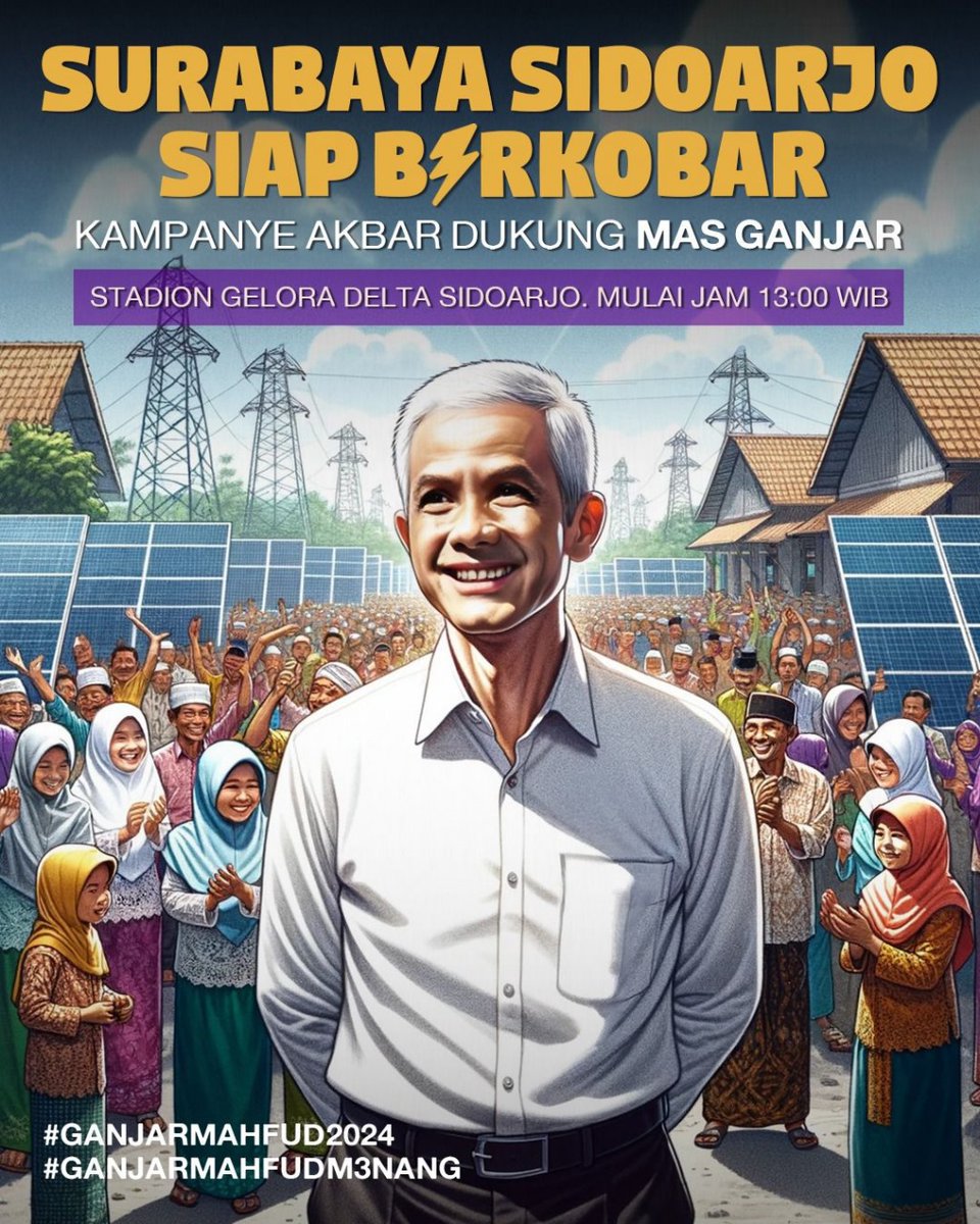 "Sidoarjo Siap B3rkobar"

Kampanye Akbar dukung pak Ganjar .

#GPMMD3 
#GanjarMahfudM3nang
