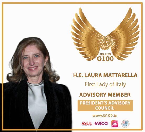Welcoming H.E. Laura Mattarella. First Lady of Italy, she was born in Palermo on February 16, 1967 and has been living in Rome since 1994. She is married and has three children.