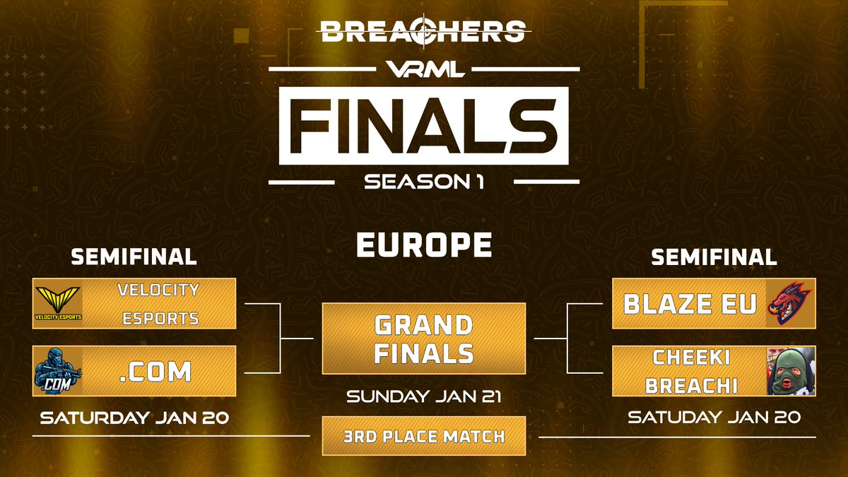 Breachers_VRML's tweet photo. 🔴EU Semi-Finals Game 1 - LIVE!
VELOCITY ESPORTS vs .COM
▶️https://t.co/EVGQlIaf3a
#breachersvr #vresports #esportsvr #vrml https://t.co/L9evRKuTWi