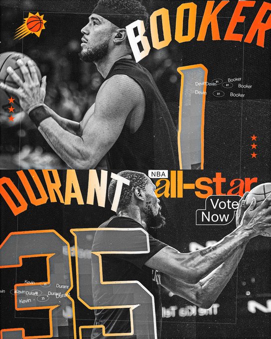 Graphic of Devin Booker and Kevin Durant