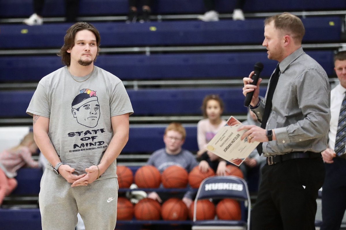 Jordan Hutzler received the Alumni Impact Award prior to JCC’s basketball game tonight.