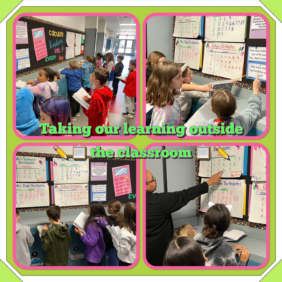 BARBARAW00D's tweet photo. Students solving 1-&amp; 2-step problems using data in a frequency table, dot plot, or stem-&amp;-leaf plot. ✏️📊🤔 @SpringerElem https://t.co/1pLRKRMl3K