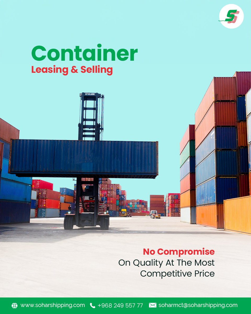 ShippingSohar's tweet image. Searching for the best Container Leasing &amp;amp; Selling players in the market? Connect with Sohar Shipping today!
.
👉 𝗖𝗼𝗻𝘁𝗮𝗰𝘁 ☎️ : +968 249 557 77
👉 𝗪𝗲𝗯𝘀𝗶𝘁𝗲🌐 : soharshipping.com/service/contai…
.
#containerleasing #containerselling #shippingsolutions #logisticspartner