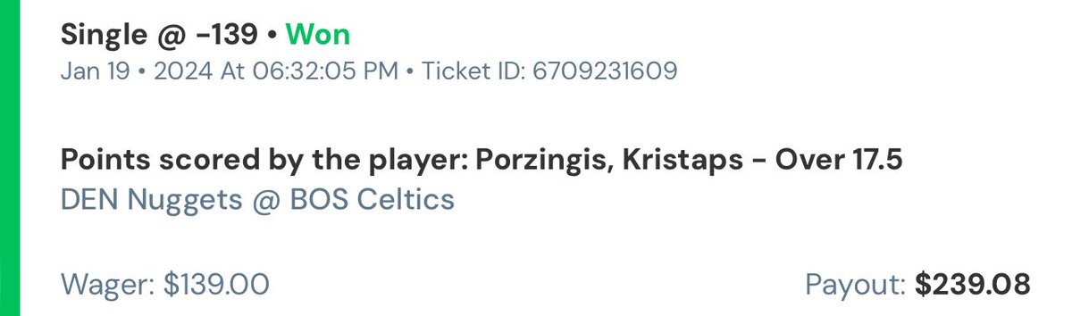 99Proplems's tweet photo. BI O 29.5 PRA ✅
Zingus O 17.5 Points ✅
White O 20.5 PRA ✅
Z Collins O 21.5 PRA ✅
Pat Bev O 7.5 PR ✅
Brogdon O 28.5 PRA ✅
Bey O 19.5 PR ❌

27-6 last 33 play run 👀🔥

When it comes to straight betting NBA props, I promise you there is nobody better. 🤫 https://t.co/i3s8gbDeW3