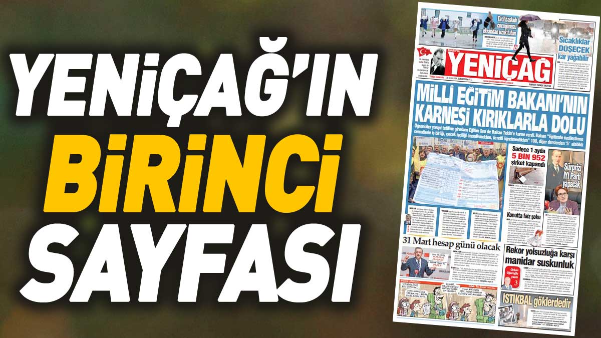 Yeniçağ Gazetesi'nin bugünkü manşeti yenicaggazetesi.com.tr/yenicag-gazete…