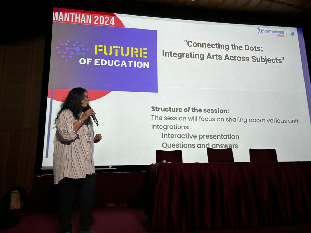 It was a honour for our teachers to present at #IBManthan2024 Good Shepherd Int school Ooty. Key note sessions were enlightening. Our sessions on Cultivating Library as an Inquiry Hub,Arts integration were very well received.<a href="/FSSurat/">Fountainhead School</a> <a href="/iborganization/">International Baccalaureate</a> <a href="/pinkyshah21/">Pinky Shah</a> <a href="/ShaliniNandaku1/">Shahin N Vazifdar (IB PYP Arts Team Leader)</a>