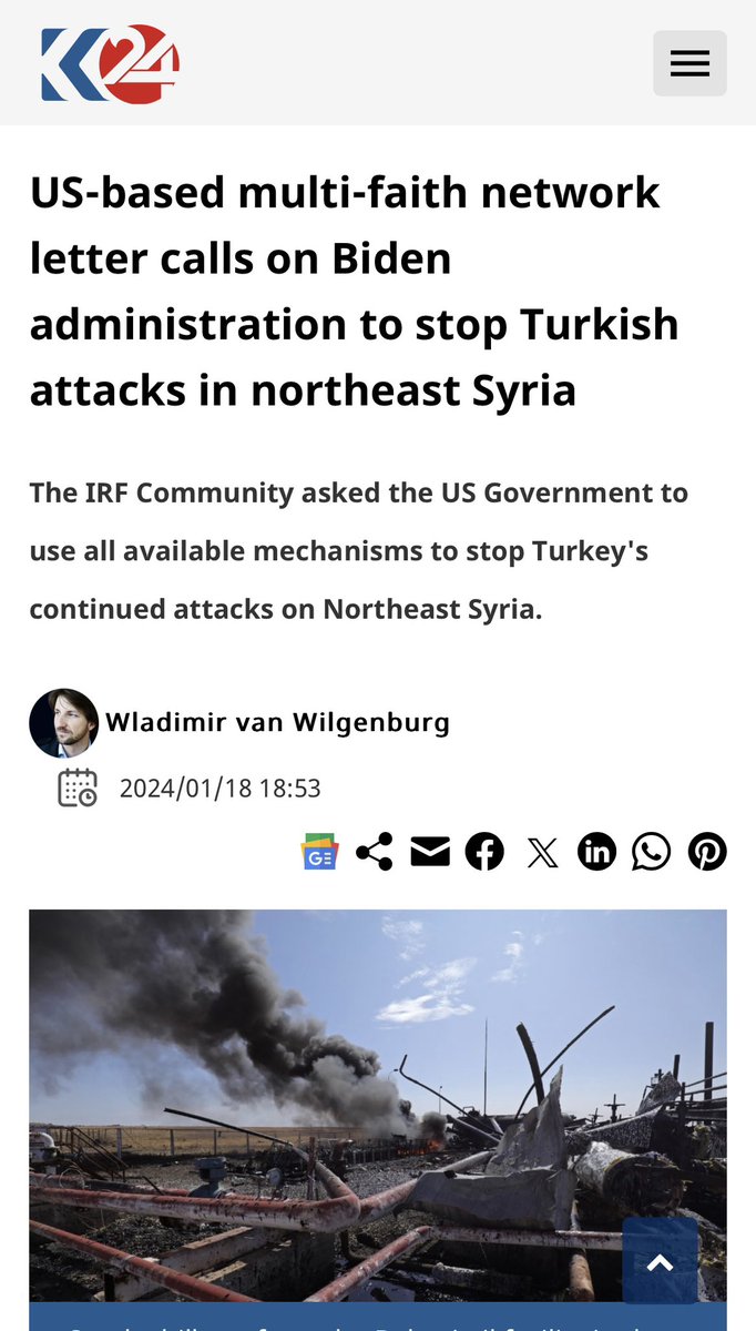 Honored to be among 92 signing multi-faith letter asking “U.S. Government to use all available mechanisms to stop #Turkey's continued attacks on Northeast #Syria and the multi-religious, multi-ethnic society they have created.” It also calls for sanctions on Turkish officials…