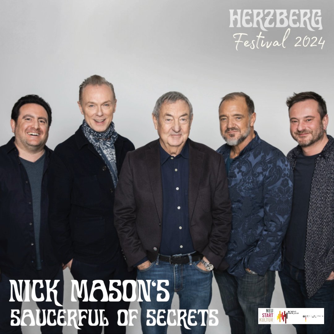 Germany - good news! Nick Mason's Saucerful Of Secrets have just been added to the Herzberg Festival, and the band will be playing there on July 28th, 2024. Tickets for the festival are now on sale at burgherzberg-shop.de/c/ticket.
#SaucerfulOfSecrets #2024tour #NickMason #Herzberg