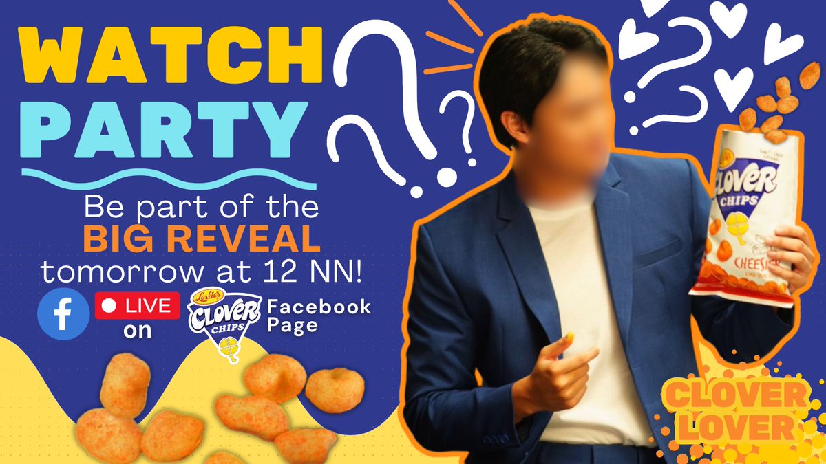 Be part of the BIG REVEAL! Get to know who’s bringing his Clover Love tomorrow on Clover Chips’ Facebook Page. 💛🧀

See you all tomorrow at 12NN. We have some exciting surprises for everyone. ✨

#GuessTheStar #SimutSarapKasama
