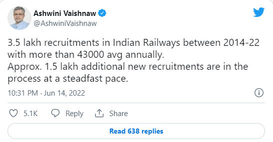 simpa_dey's tweet photo. Vacancy in Indian Railway more than  1.5 Lakhs . Vacancy released 6000,
Are you saving this vacancy for 2029 elections please don't hold any recruitment.#RRBNTPC #IncreaseRailwayALPVaccancy #rrb_groupD @AshwiniVaishnaw @PMOIndia @narendramodi https://t.co/yeC7va9nQa