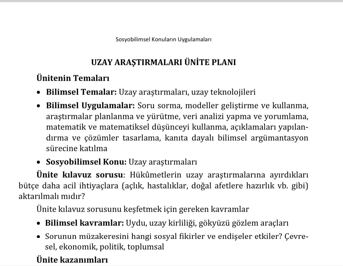 Hükümetlerin #Uzay araştırmalarına ayırdıkları bütçe depreme hazırlık gibi daha acil ihtiyaçlara aktarılmalı mıdır?sorusu ülkemiz için yeni olsa da uzun yıllardır tartışılan bir sosyobilimsel konudur. Bu çerçevede hazırlanmış ünite için researchgate.net/publication/36… #alpergezeravci