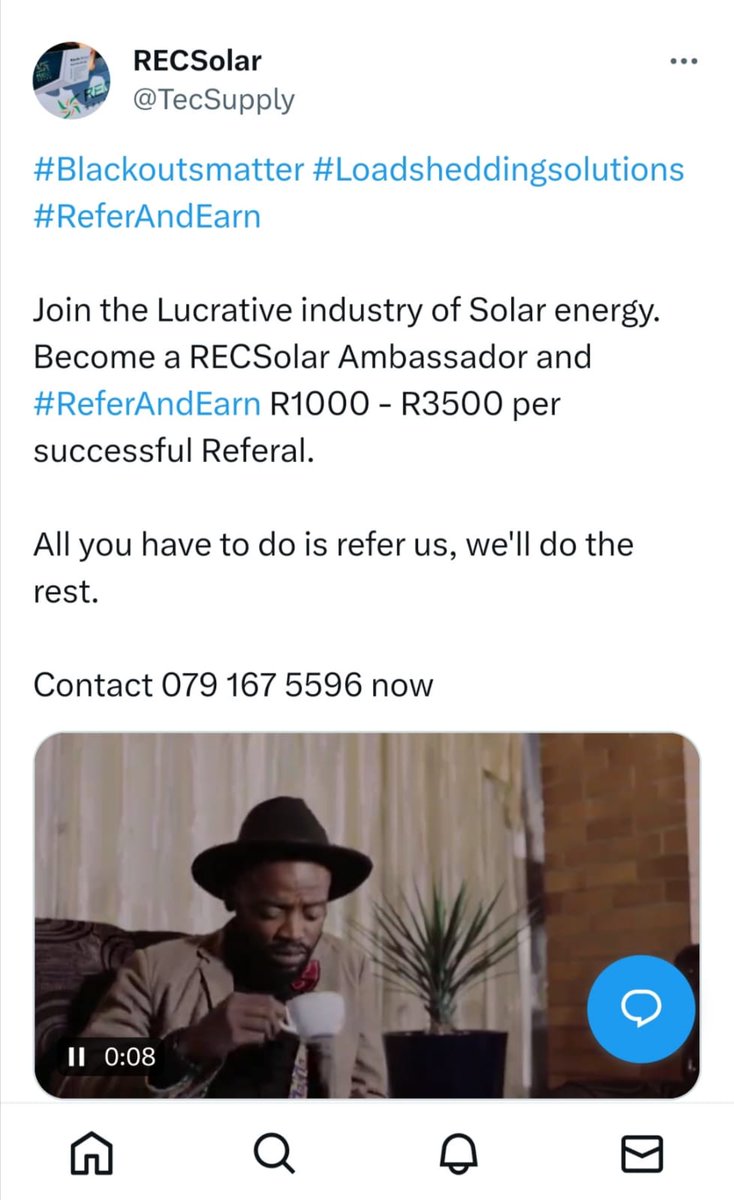 #ReferAndEarn
#BlackOutsMatter 

Grow your hustle, sell solar.

Ask us how..