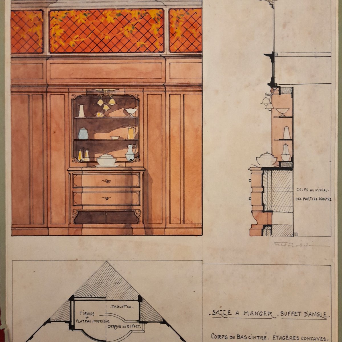 Envie de lectures au coin du feu ? Projets de décorations intérieures, maquettes peintes par Fred Robida, entre 1906 et 1919. Document à découvrir lors de la prochaine visite guidée gratuite de la bibliothèque, samedi 27 janvier à 10h30 : billetweb.fr/visitez-forney…