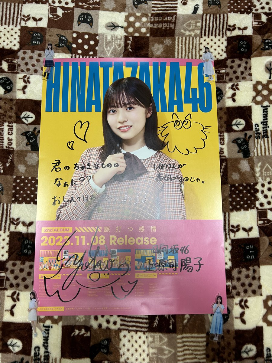 値下げKARAメンバー直筆サイン入りB2ポスター額縁つき価格相談ぜひ