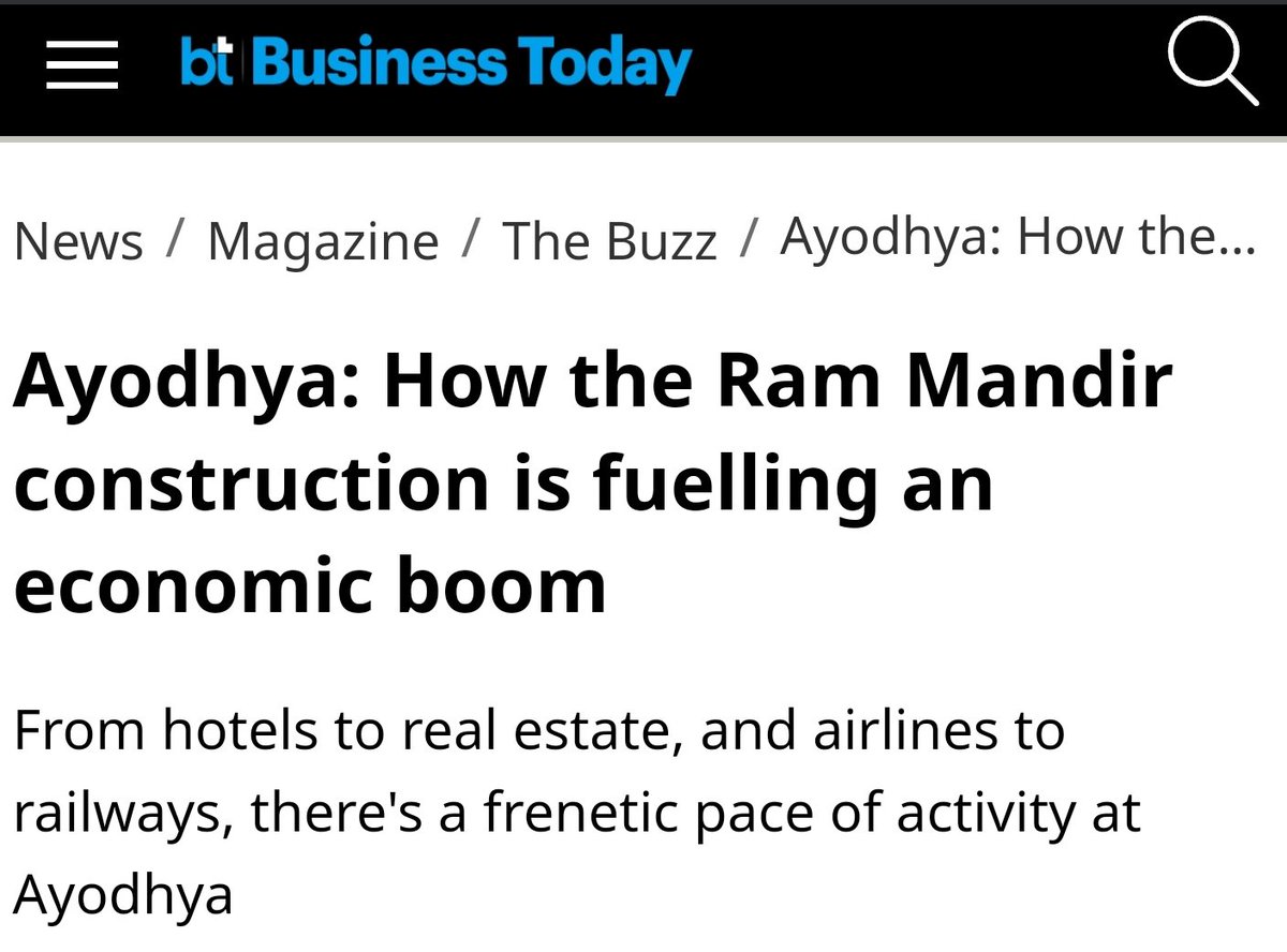 Sanatani_Thanos's tweet image. look at this chutiya, according to him govt spending on Infra projects is wrong in his opinion.

do kaudi का #CONgressi dalal doesn't talk about the economic significance Ayodhya will have on the economy of UP Nd the nation.

➡️ Investors have lined up already
➡️ Stocks have