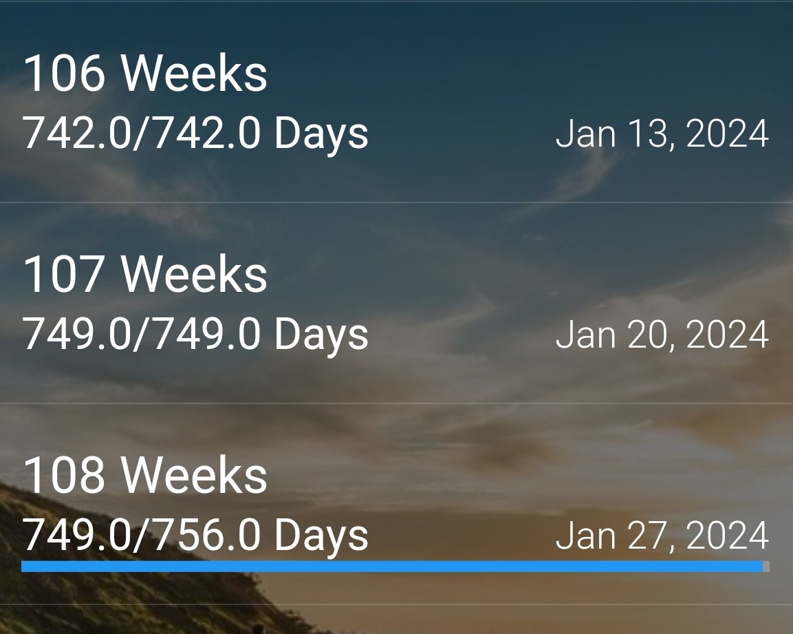 I said i wasn't gonna post weekly updates anymore. My life feels heavy right now though & last night i lay on the sofa for ages fighting the urge to drink. I didn't. I am thankful for my strength & resilience. 107 weeks 🤍 We go again. #RecoveryPosse #sober