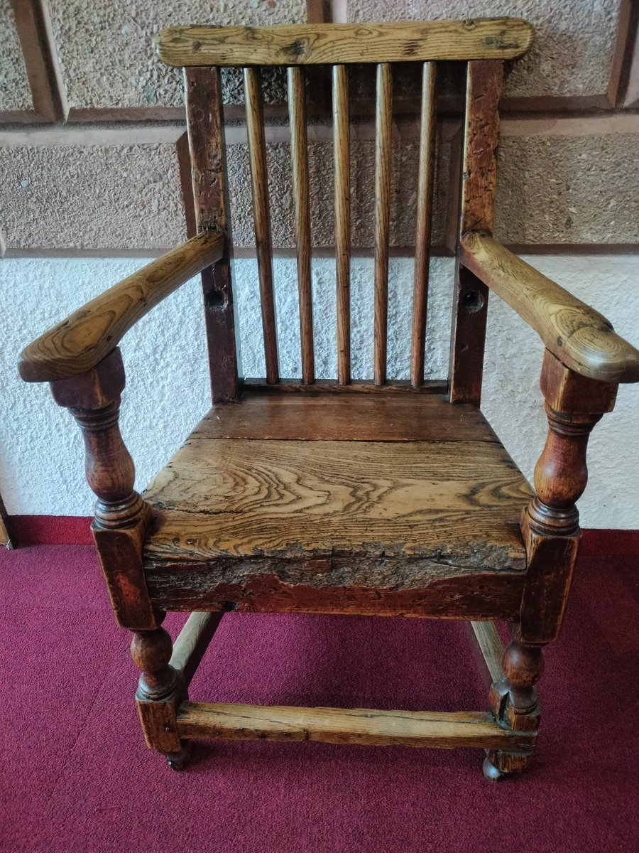 Just out of a productive meeting re: potential grant and stopped to admire our pair of masters chairs dated back the 17th century in our Ondaatje Building. Here's one #historicfurniture