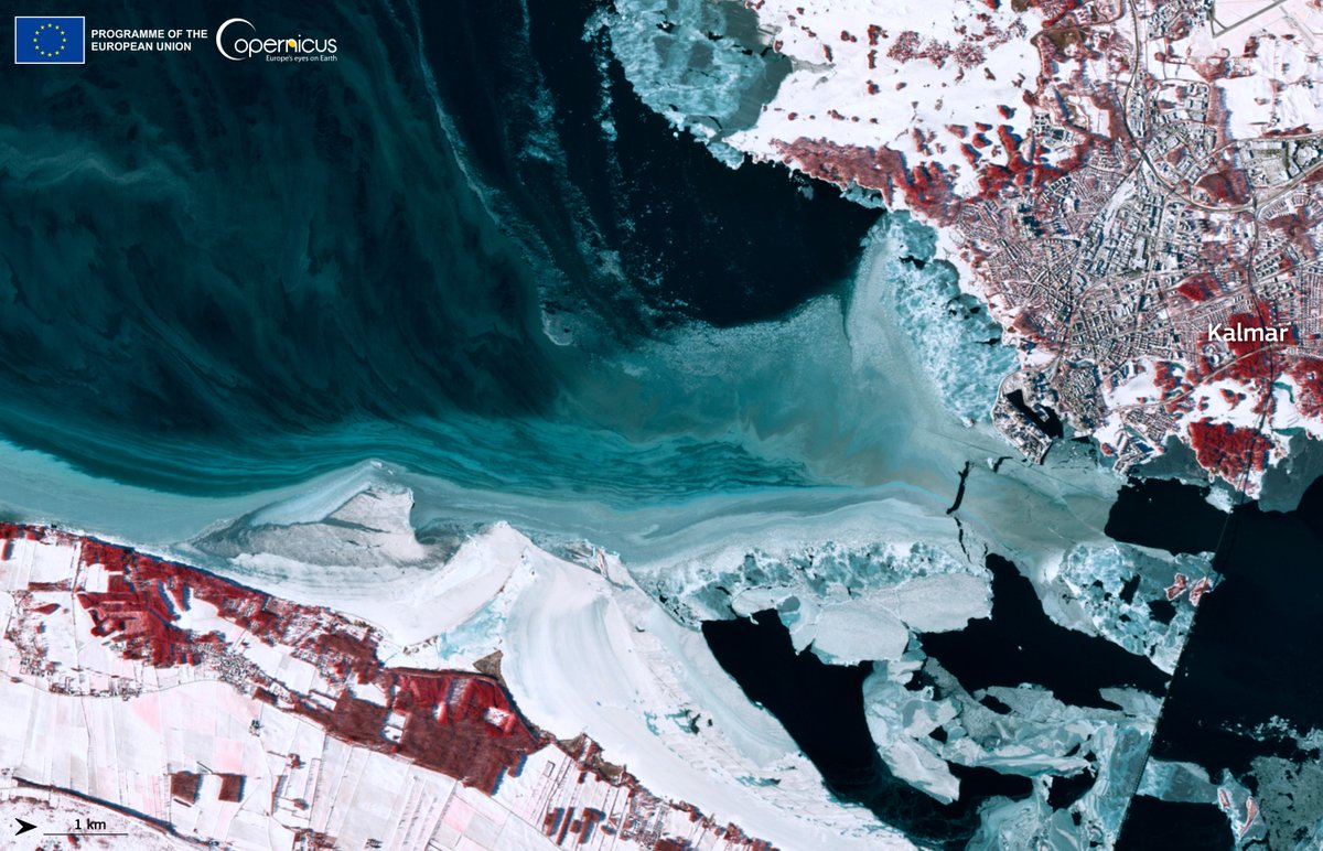 CopernicusEU's tweet photo. #SnowTour 4/7

Snow has blanketed many areas in the northern hemisphere. Who better than #Copernicus 🇪🇺🛰️ to show them from above? 

⬇️#Sentinel 🇪🇺🛰️ image of #Kalmar 🇸🇪 covered with snow acquired on 19 January https://t.co/60jcRlzwIN
