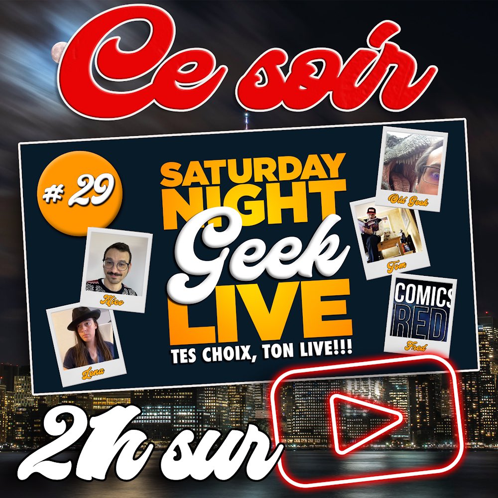julesetnico1's tweet photo. 🚨🚨🚨
Mesdames et Messieurs, ce soir, on se retrouve pour un Saturday Night Geek Live spécial « Piliers de comptoir » et ça se passe par ici à partir de 21h —> https://t.co/1jxbdfNkFd
La bise et à ce soir 😘

#live #geekeries #geek #geekette #film #série #comics #bandedessinée https://t.co/ud1Vl6F87i