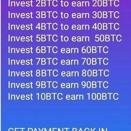 INVEST WITH US.WE ARE FAST AND RELIABLE❤️ 

 Friend today is a better day for you to start earning money in Bitcoin minnig trade if you invest $300 💰 You can earn a profit of $3,500💰after 5days of Trading with me if you are interested inbox📩 me and ask me how to start earning