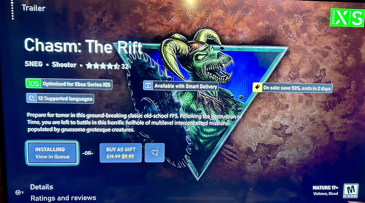 trodgeMEMES's tweet image. Chasm: The Rift is on sale right now on #Xbox. Looks like a cool old school #FirstPersonShooter like #Quake. Excited to play this one!!