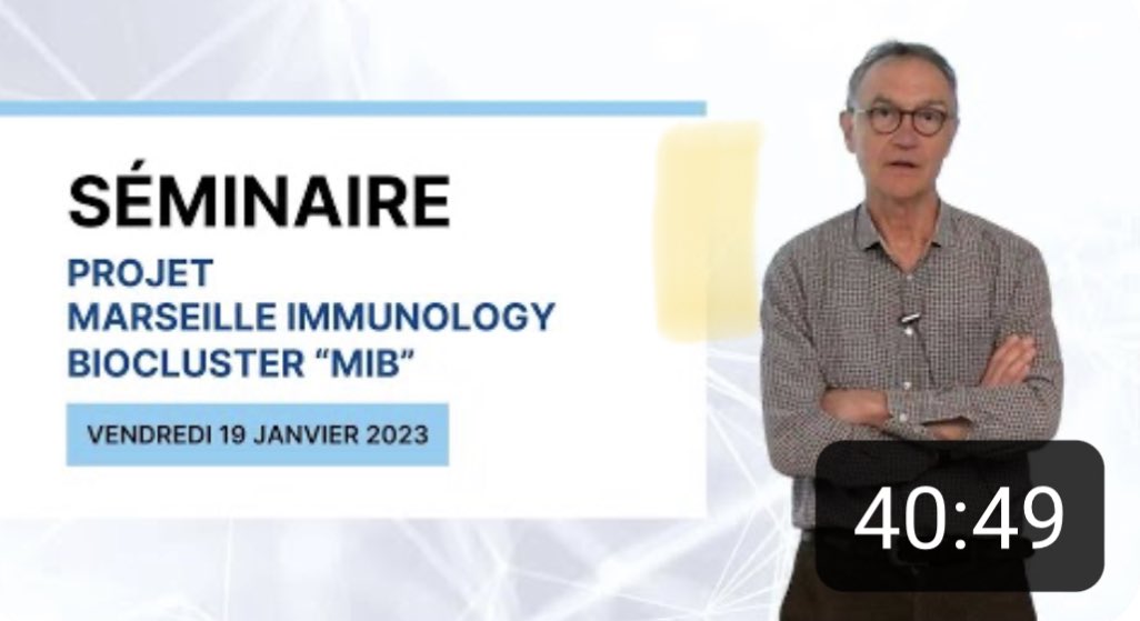 🙌 Et si vous profitiez du week-end pour prendre le temps de découvrir le projet Marseille Immunology Biocluster « MIB » présenté ici par le Professeur Daniel Olive ⬇️

youtube.com/watch?v=dLRH_A…