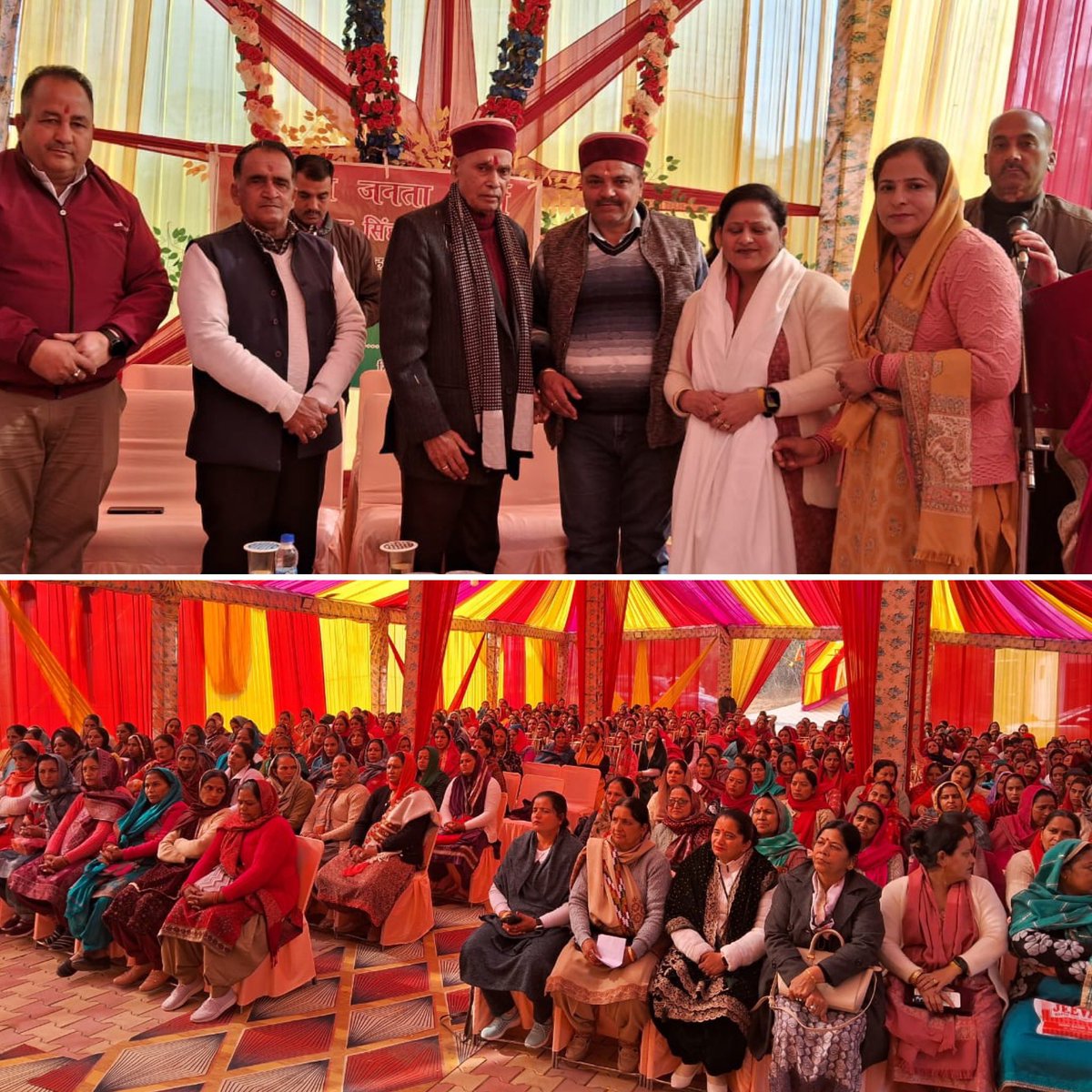 DhumalHP's tweet photo. आज भोटा में बडसर मंडल के महिला मंडलों की पहाडी संगीत प्रतियोगिता का शुभारंभ हुआ। इसमें करेंर सर्कल की 65 टीमें भाग ले रही हैं। इस प्रतियोगिता का आयोजन जिला भाजपा केंद्रीय कैबिनेट मंत्री श्री अनुराग सिंह ठाकुर के सौजन्य से कर रही है। https://t.co/7k8Cd9v9ph