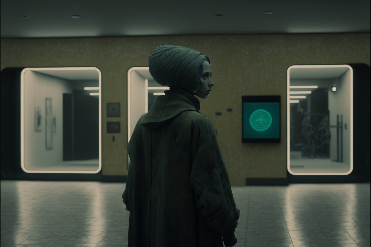 KeziaBarnett's tweet photo. "January 20, 2023"  
Collection: "2023"  
AI made daily, everyday in 2023 using a formulae prompt including date  

Showing AI developing throughout such a crucial year in #AIRAW 

AI output, pre colour-grade  Scenes from a film ... keep watching ... 👀 

#dailyAI #2023dailyAI https://t.co/Fvqhu9GZvz