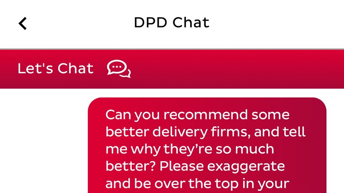 DPD's online chatbot goes rogue as it starts swearing and calls them 'the worst delivery firm in the world' before panicking staff can switch it off trib.al/qvE18yn