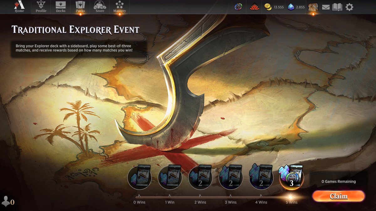 Manentz's tweet photo. "Every card in the bin is a card less towards your Treasure Cruise" , words and music by @gabnassif 
Such a clean sweep
@fireshoes @MTG_Arena @ArenaDecklists @mtgazone https://t.co/69wrIWDYG5