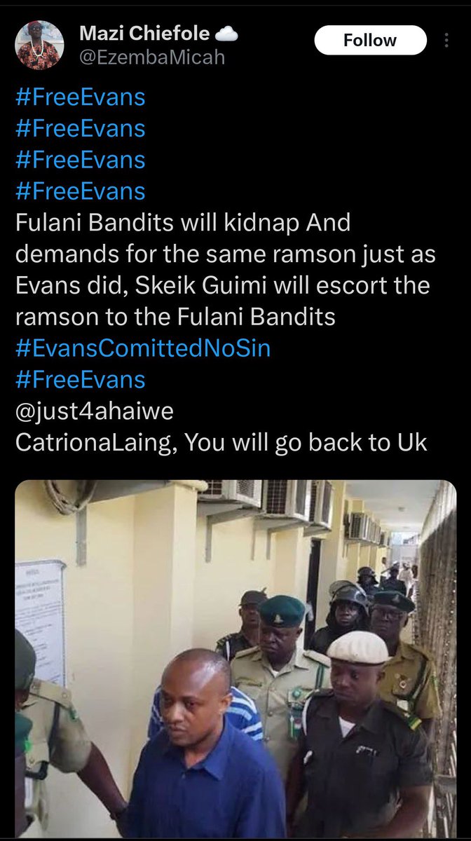 dipoaina1's tweet photo. “We don’t shield criminals in Igbo land”

Go and verify 🤡🤡🤡😂

Just type
 #FreeEvans 
#Evansisnotakidnapper https://t.co/TuRssMIH9r