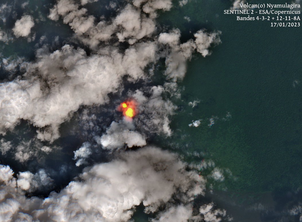 #volcan #volcano #Nyamulagira L'activité éruptive se poursuit dans la caldera sommitale/The eruptive activity is ongoing in the summit caldera; via @sentinel_hub @esa @CopernicusEU cc @SmithsonianGVP @CharlesBalagizi @ovggoma