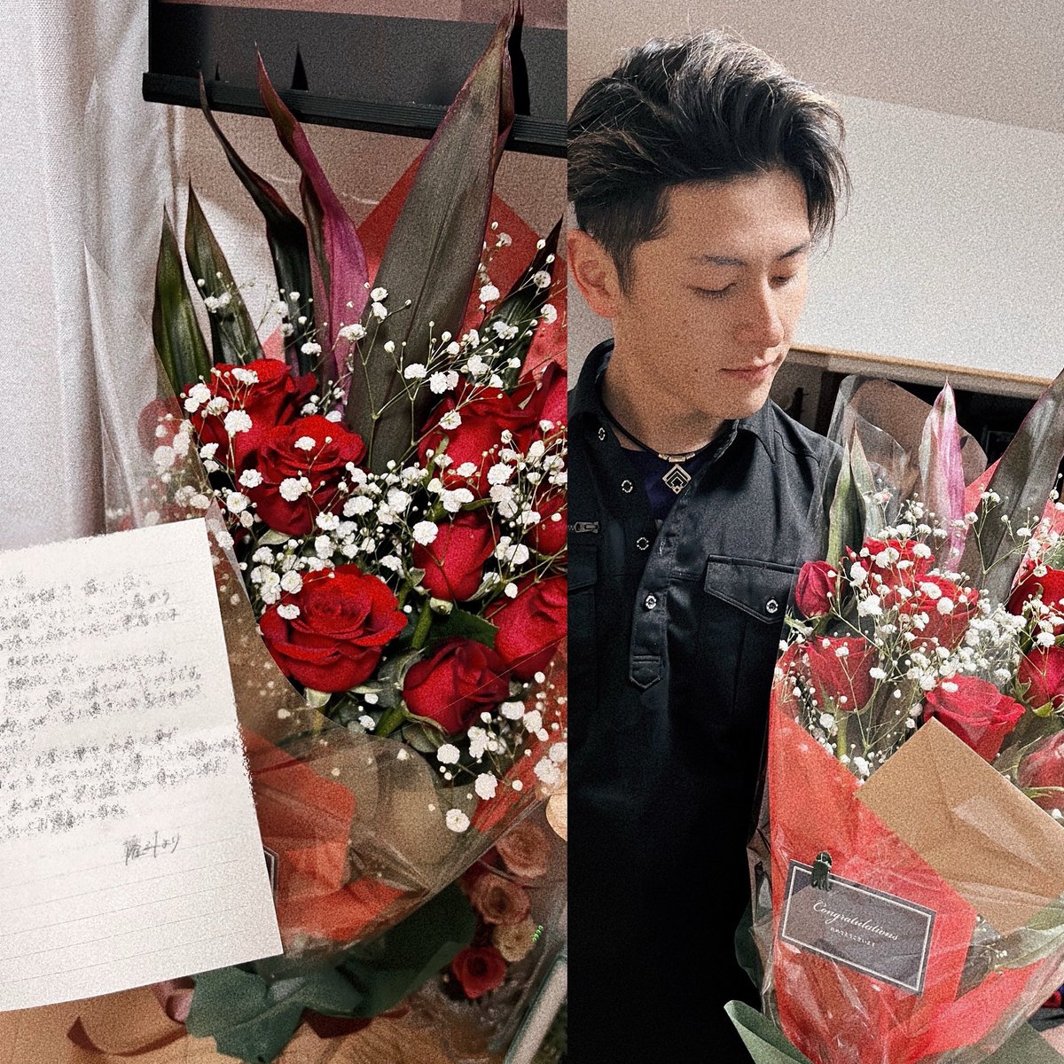rikogk65's tweet photo. ＿＿  𝟤𝟢𝟤𝟦.𝟣.𝟣𝟨＿＿

彼氏から旦那さんに𓂃💍

11本の薔薇の意味は
𓊆あなたは私の最愛．宝物𓊇 らしい🥀♡
手紙まで用意してくれてどこまでも愛情深い人。

そんな人に出逢えて、
結婚できて最高に幸せです⟡.·

末永くよろしくね👴🏻👵🏻💕 https://t.co/1ymxwKxoF1