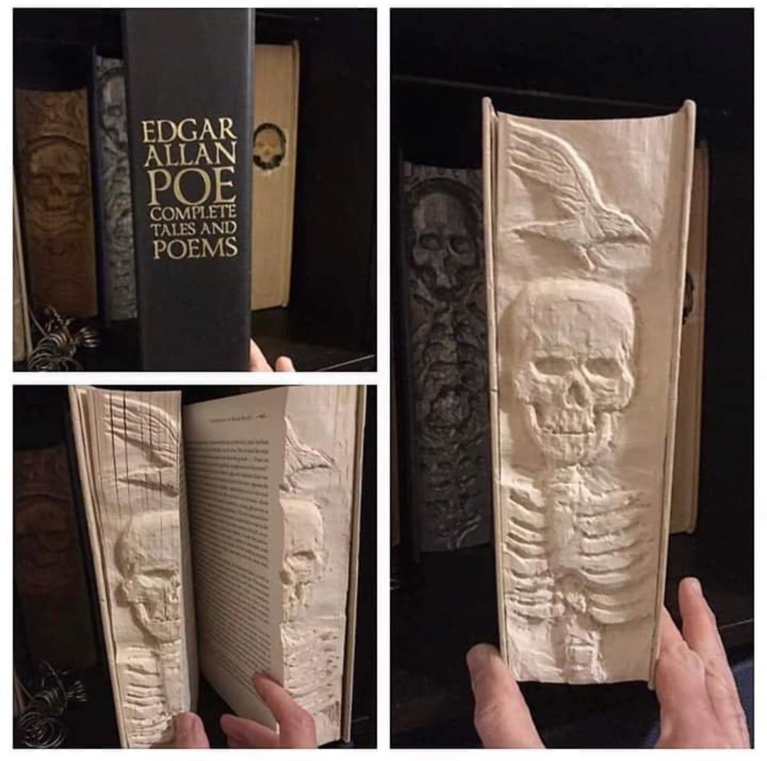 Collection of Edgar Allan Poe poems with textured pages