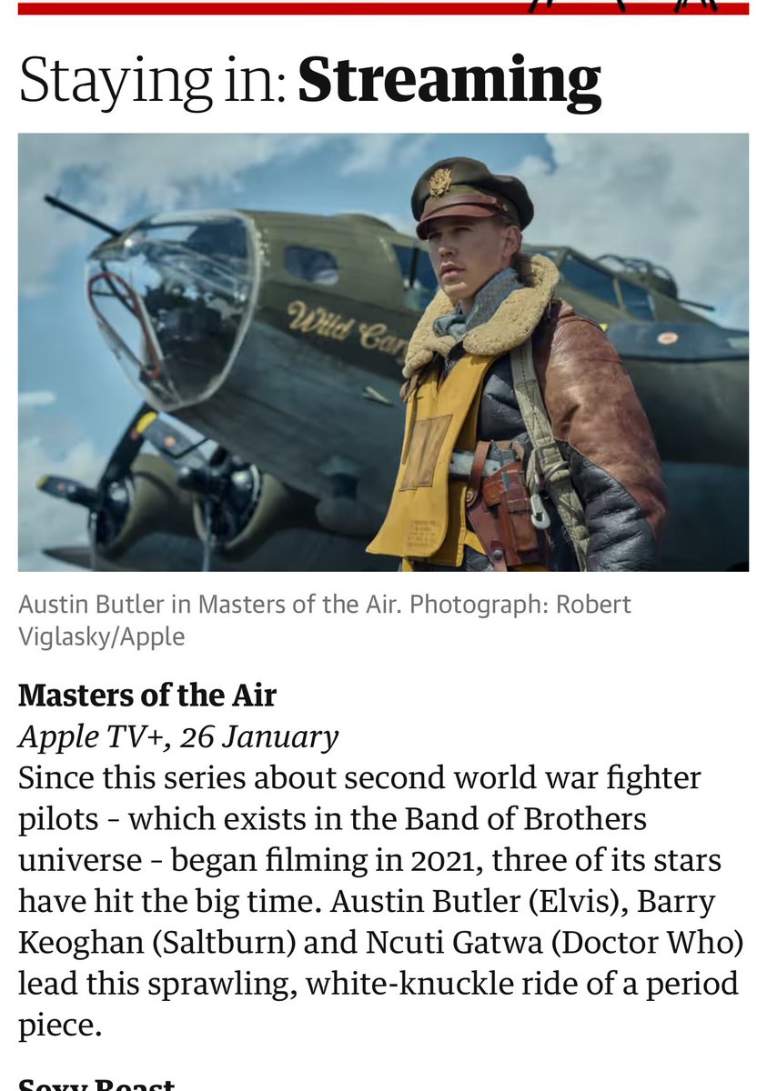 Dear @guardian - 1) Bomber Crews not fighter pilots 2) it’s in the same Universe as Band of Brothers, BECAUSE THEYRE BASED ON WHAT HAPPENED IN REAL LIFE AND ON REAL PEOPLE. OF COURSE THEYRE IN THE SAME UNIVERSE - WE ALL ARE