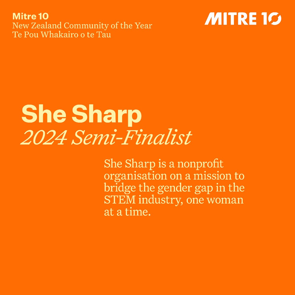 Kiwibank New Zealander of the Year Awards (@nzeroftheyear) on Twitter photo 2024 Mitre 10 Community of the Year Semi-Finalist <a href="/SheSharpNZ/">She# (She Sharp)</a> is a nonprofit organisation on a mission to bridge the gender gap in the STEM industry, one woman at a time. 👩💻
Learn more about She Sharp and all 70 of your Semi-Finalists via the link in bio! 2024 Mitre 10 Community of the Year Semi-Finalist <a href="/SheSharpNZ/">She# (She Sharp)</a> is a nonprofit organisation on a mission to bridge the gender gap in the STEM industry, one woman at a time. 👩💻
Learn more about She Sharp and all 70 of your Semi-Finalists via the link in bio!