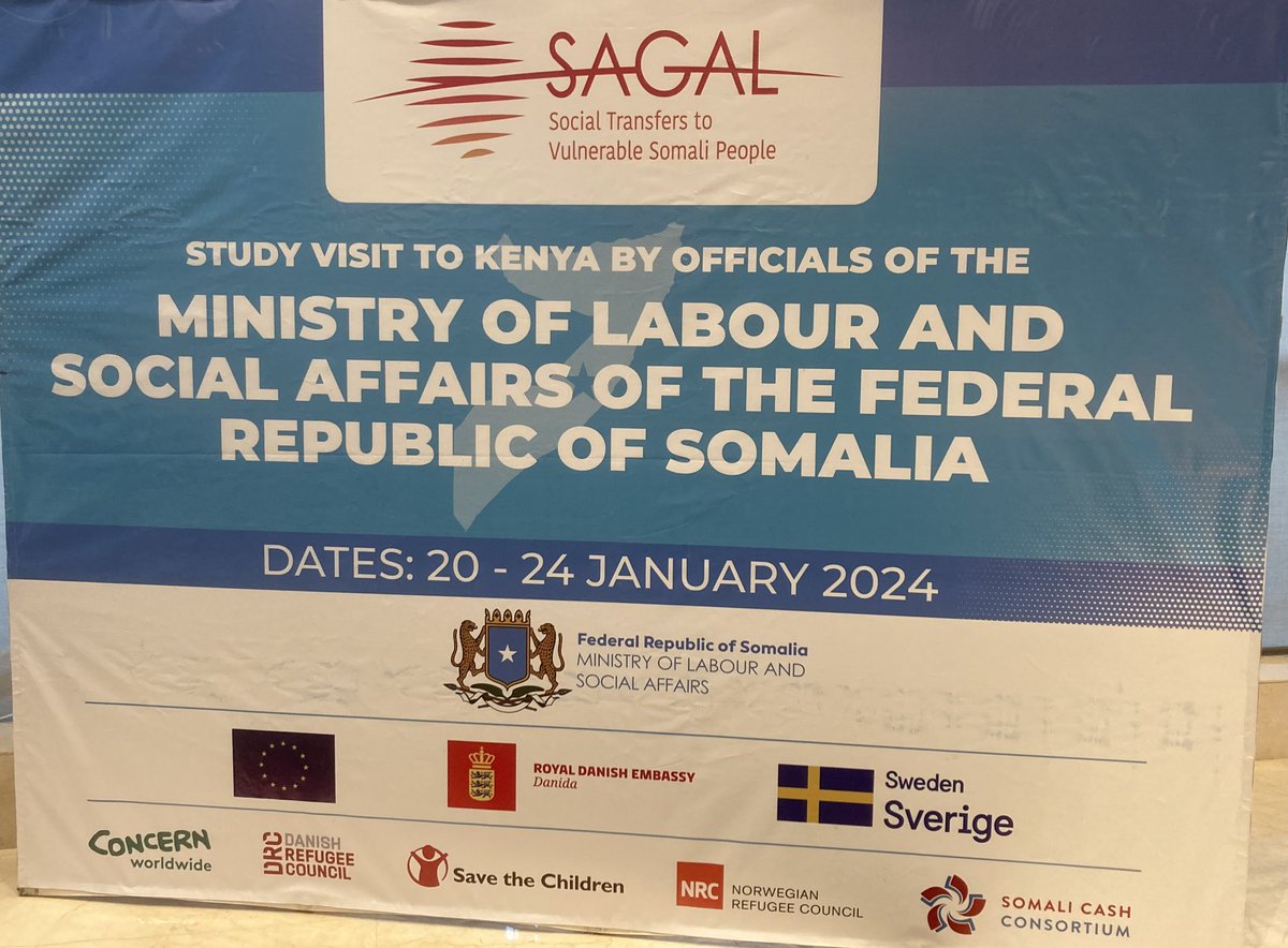 Somalia Social Protection visit in Kenya organized by <a href="/SomaliaMolsa/">Ministry of Labour and Social Affairs</a> and <a href="/SAGAL_Som/">SAGAL</a> started today with introduction from <a href="/NSPS_Ke/">National Social Protection Secretariat</a>. <a href="/concern_som_sl/">Concern Worldwide Somalia/Somaliland</a> <a href="/SaveChildrenSO/">Save the Children in Somalia</a> <a href="/NRC_EAY/">NRC East & Southern Africa</a> <a href="/DRCSomalia/">DRC Somalia</a> <a href="/EU_in_Somalia/">EU Delegation Somalia</a> <a href="/DKinSomalia/">Denmark in Somalia</a> <a href="/SwedeninSomalia/">Sweden in Somalia</a> <a href="/SP_Gateway/">socialprotection.org</a> <a href="/Somali_Cash/">Somali Cash Consortium</a>