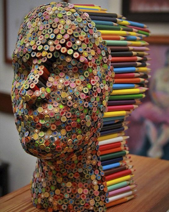 Pencil sculpture by US artist Molly Gambardella #WomensArt