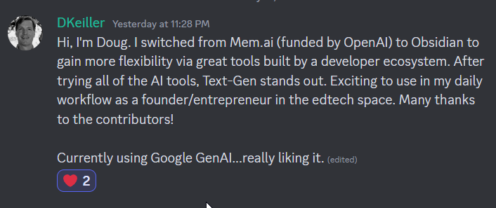 TextGenPlugin's tweet image. Thanks, Doug, for the shout-out!
Delighted that Text-Gen is a game-changer for you in the edtech space. #Innovation #EdTech