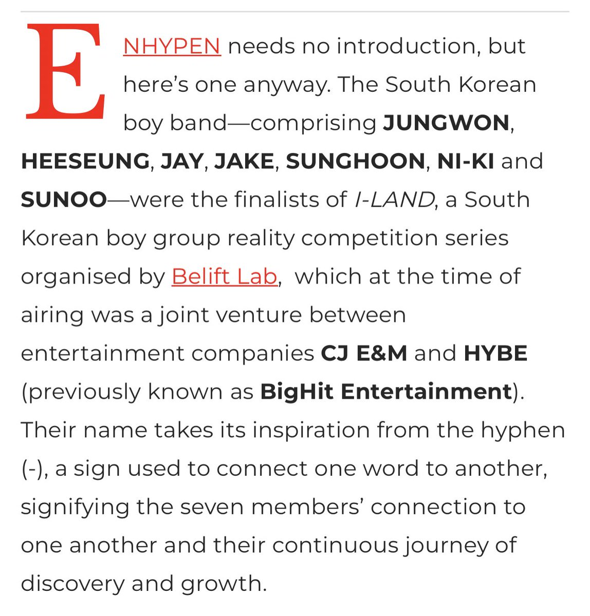 [ARTICLE] 240110

ENHYPEN On Their New Album “ORANGE BLOOD”, Representing Prada Globally And More

Read full article here:
🔗 harpersbazaar.com.sg/life/celebriti…

<a href="/ENHYPEN_members/">ENHYPEN</a> <a href="/ENHYPEN/">ENHYPEN OFFICIAL</a> #ENHYPEN #엔하이픈