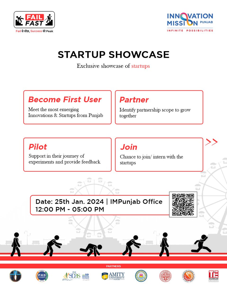 TheIMPunjab's tweet photo. Get ready for the culmination of IMPunjab's Fail Fast Program! 🚀 On Jan 25th, immerse yourself in the celebration at the Fail Fast Fair, as we mark the graduation of our startups. 

Register now:- https://t.co/MxZ3KuUqhD https://t.co/FcTPWy2qZP
