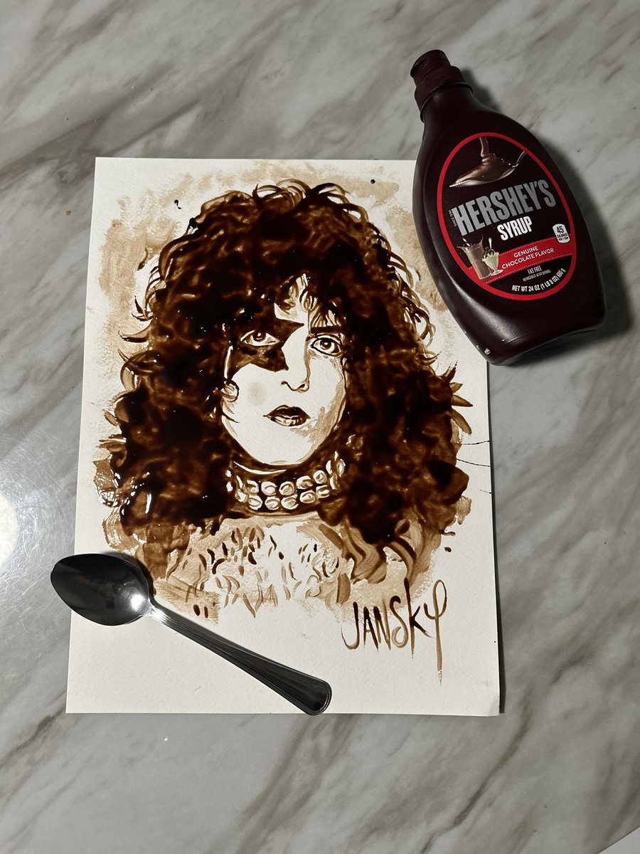 Happy birthday <a href="/PaulStanleyLive/">Paul Stanley</a> and many more! Drawn in chocolate by me.